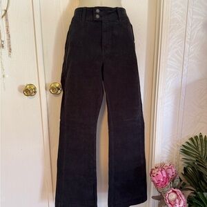 High-Waisted Black Corduroy Pants
